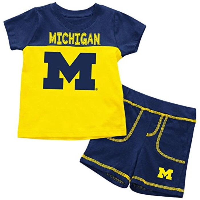 Conjunto curto e camisa Michigan Wolverines Colosseum infantil NCAA vertiginosa - Imagem 1 de 1