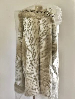Parka con capucha de piel sintética Coldwater Creek estampado animal para mujer L nueva con etiquetas Foto 1 de 4