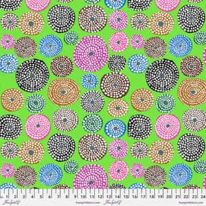 Free Spirit Kaffe Fassett Disks Lime Cotton Fabric By The Yard - Picture 1 of 1