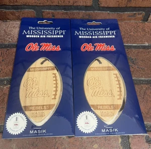 MASIK Mississippi Ole Miss Wooden Air Freshener Lot of 2 - Picture 1 of 2