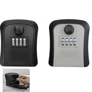 Caja de cerradura de almacenamiento combinada resistente a la intemperie con llave montada en la pared interior y exterior - Imagen 1 de 11