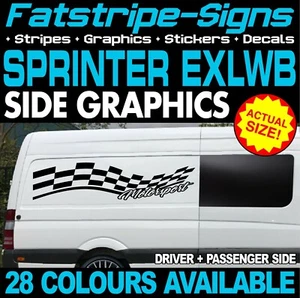 para adaptarse a MERCEDES SPRINTER EXLWB MOTORSPORT BANDERA CARRERAS FURGONETA PEGATINAS GRÁFICAS - Imagen 1 de 2