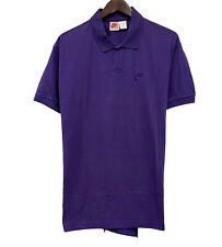 Vtg Nike Gray/Red Tag 90's Men's Sz L Purple Embroidered Swoosh Logo Polo Shirt
