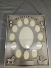 My First Year Metal Engravable Baby Picture Frame Balloons Blocks Hang/Tabletop