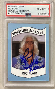 Ric Flair Signed 1982 Wrestling Stars #27 Rookie Card RP Woo HoF PSA/DNA Auto10
