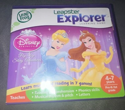 LeapFrog Leapster Explorer Disney Princess Story Adventures Game W/Box & Booklet - Image 1 of 4