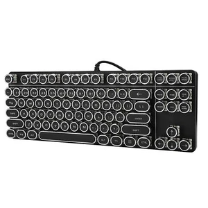 Punk Mechanical Keyboard 917 With Vintage Round Cap For Pubg Internet Cafes MPF - Picture 1 of 14