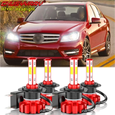 Para For Mercedes-Benz C250 C300 C350 faro LED luces altas-bajas bombilla combo - Image 1 of 4