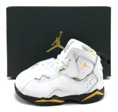 *NEW* TODDLER Baby Nike Jordan True Flight (TD) White/Black-Yellow(343797 107)👍 - Image 1 of 4