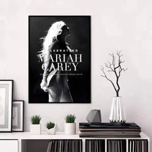 Mariah Carey Black & White Poster, Pop Diva Singer Wall Decor, No Frame - Picture 1 of 2