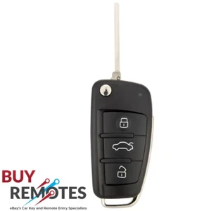 Car 3-Button Folding Key Shell Remote Key Fob Case Cover For 2007-2010 Audi Q7 - Picture 1 of 15
