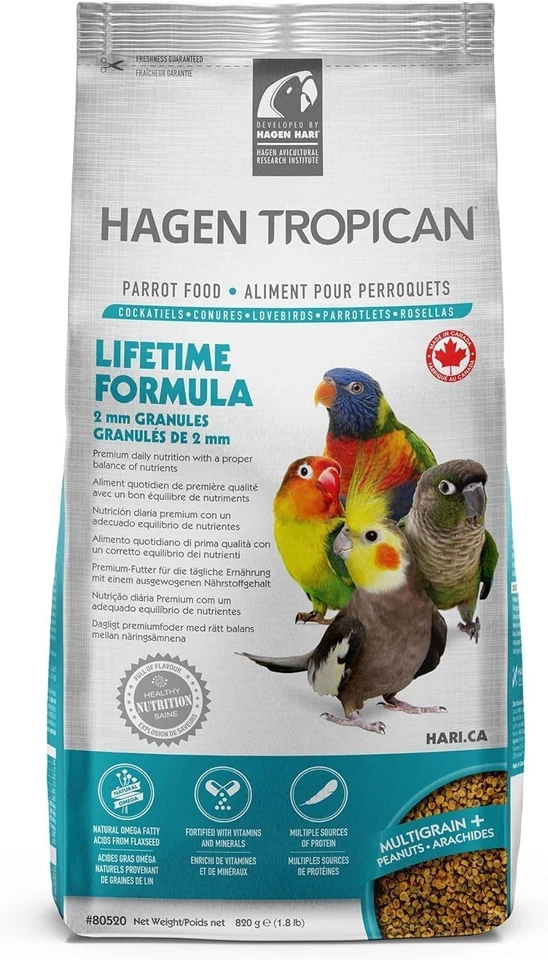 Hari Hagen Tropican gránulos de por vida 2 mm alimento para loros 1,8 lb (80520) Foto 1 de 4