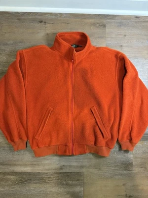 Vintage J Crew Hombre Naranja Vellón Cremallera Completa Talla Mediana Hecho en EE. UU. Foto 1 de 4