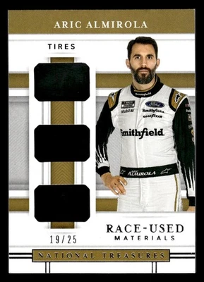 2020 Panini National Treasures #TRU-AA Aric Almirola Triple Race Used Tires #/25 - Image 1 of 2
