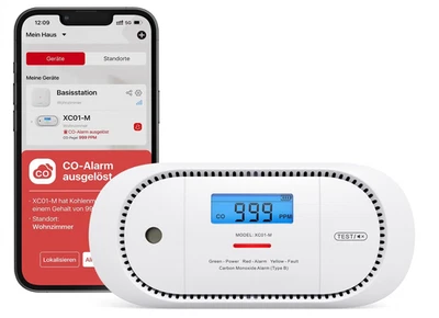 X-Sense XC01-M CO-Melder – Smarter Kohlenmonoxidmelder mit App-Benachrichtigung - Bild 1 von 4