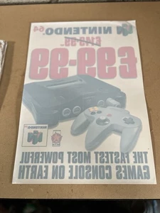 Rare Nintendo N64 Point of Sale Window Advert Sticker - UNUSED - 48x34cm - Picture 1 of 7