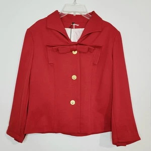 Cabi 60's Inspired Love Collection Red Beau Blazer Jacket W/Gold Buttons. Size 6 - Picture 1 of 13