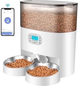 Alimentador automático para gatos HoneyGuaridan WiFi 6L dispensador de alimentos para gatos con control de aplicación - Imagen 1 de 6