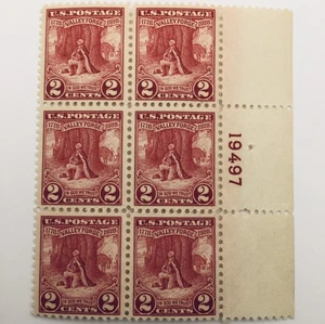US Scott # 645 Valley Forge 2c - Plate Block of 6 - MNH VF Stamps - Picture 1 of 3