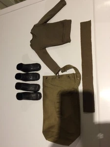 Vintage Palitoy Action Man MP Kit Bag soldier jumper scarf boots x 2 pairs - Picture 1 of 2