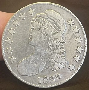 RARE! 1829 Capped Bust SILVER Half Dollar ~ Lettered Edge ~ Nearly 200 Years Old - Picture 1 of 3