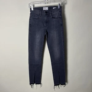 Frame Denim Le Nouveau Straight Jeans Sz 24 Gray Frayed Distressed EUC Pants - Picture 1 of 5