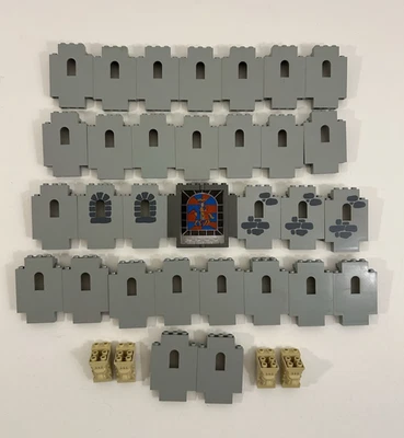 Lote de 31 piezas de paneles de pared de ventana gris vintage LEGO Castle Foto 1 de 4