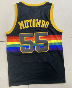 Vintage Denver Nuggets 55 Dikembe Mutombo Mitchell&Ness 1991-92 Jersey