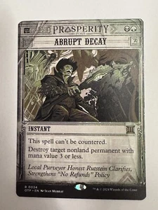 Magic: The Gathering - Abrupt Decay (Showcase) - Outlaws (OTP) - Prosperity Post - Picture 1 of 1