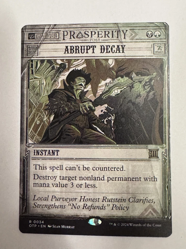 Magic: The Gathering - Abrupt Decay (Showcase) - Outlaws (OTP) - Prosperity Post - Image 1 of 1