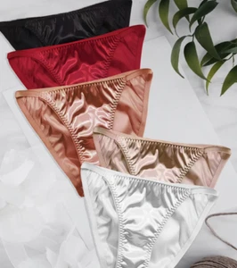 Paquete de 5 bikini panty descarado satinado líquido sexy travieso resbaladizo maricón talla L 🔥 - Imagen 1 de 3