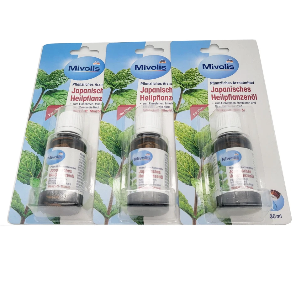 3x Mivolis Japanisches Heilöl Heilpflanzenöl Minzöl 3x 30ml - Bild 1 von 1
