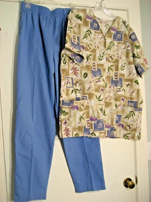 Scrub Set Women Cherokee Top L    Landau Pants  L - Image 1 of 4