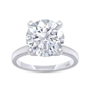 Diamond 5.30 Ct Solitaire Ring G-H VS Brilliant Cut 14K White Gold Lab Grown - Picture 1 of 9
