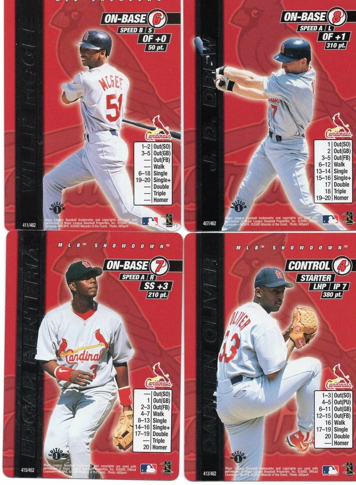 MLB SHOWDOWN 2000 1ST EDITION ST. LOUIS CARDINALS  $.99 U PICK THE CARD $1 S/H - Image 1 of 1