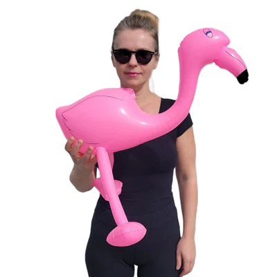 2er Pack - Rosa aufblasbarer Flamingo (ca. 22") Hawaiian Tropical Luau Pool Party - Bild 1 von 4