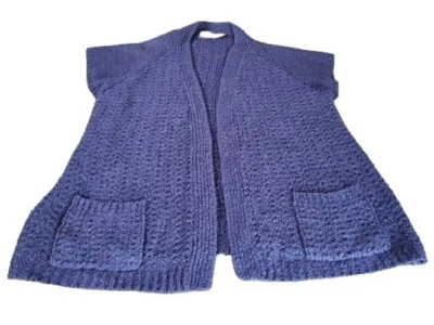 Cárdigan Bonnie Lee Leroy vintage para mujer talla 48 azul con bolsillos tejidos con cable ropa de trabajo Foto 1 de 4