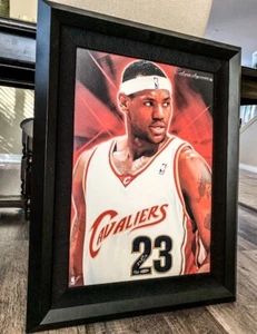 STUNNING Lebron James Signed Rookie Jersey Numbers Canvas Painting UDA /23! - Picture 1 of 6