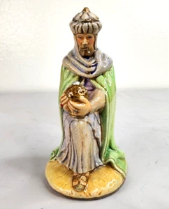 Vtg Holland Mold Christmas Nativity Kneeling Wise Man King Myrrh Ceramic Figure - Picture 1 of 8