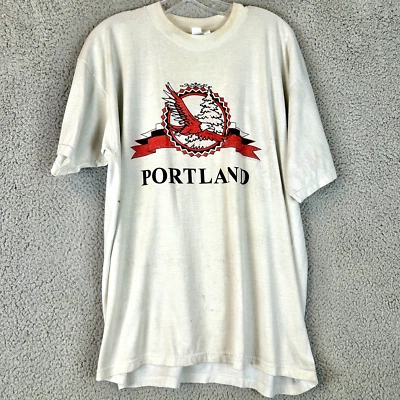 Vintage 90s Portland, Oregon Eagle Graphic Single Stitch T Shirt Size XL - Image 1 of 4
