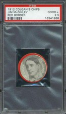 1912 E270 Colgan's Chips Red Border Jim McGinley PSA 2.5 Toronto Maple Leafs