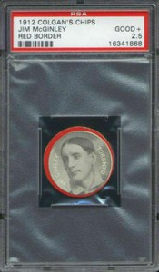 1912 E270 Colgan's Chips Red Border Jim McGinley PSA 2.5 Toronto Maple Leafs
