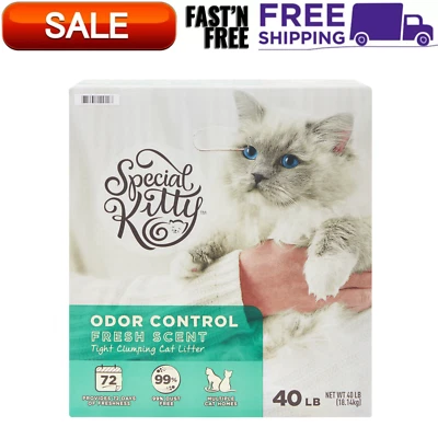 Special Kitty Odor Control Tight Clumping Pet Cat Litter, Fresh Scent, 40 lb