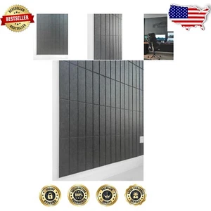 Modular Gray-Black Felt Wall Tiles - 24 Panels for Stylish Bulletin Boards - Picture 1 of 8