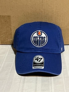 Edmonton Oilers NHL '47 Brand Blue Clean Up Adjustable Strapback Hat - Picture 1 of 5
