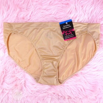 New Maidenform Satin Nylon stretch Bikini Beige ladies panties sz L or XL - Image 1 of 3