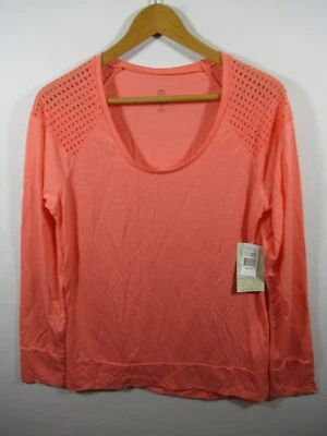 NEW Balance Collection by Marika Top Women XL Orange Long Sleeve Scoop Neck - Image 1 of 4