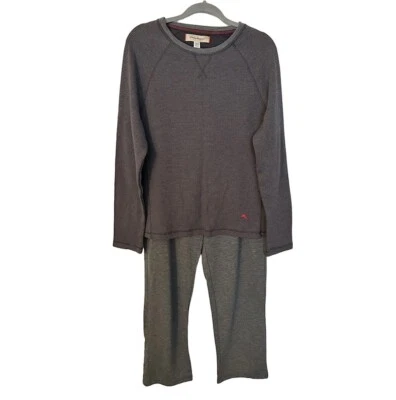 Tommy Bahama Conjunto de Pijama de 2 Piezas Gris Manga Larga Top y Pantalón para Hombre Talla M Foto 1 de 4