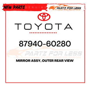 87940-60280 TOYOTA GENUINE MIRROR ASSY, OUTER REAR VIEW 8794060280 OEM - Picture 1 of 1