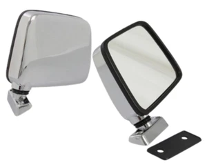 Pair Side Door Mirror Silver Black Edge Fit For Datsun Nissan 720 Pickup Truck - Picture 1 of 6